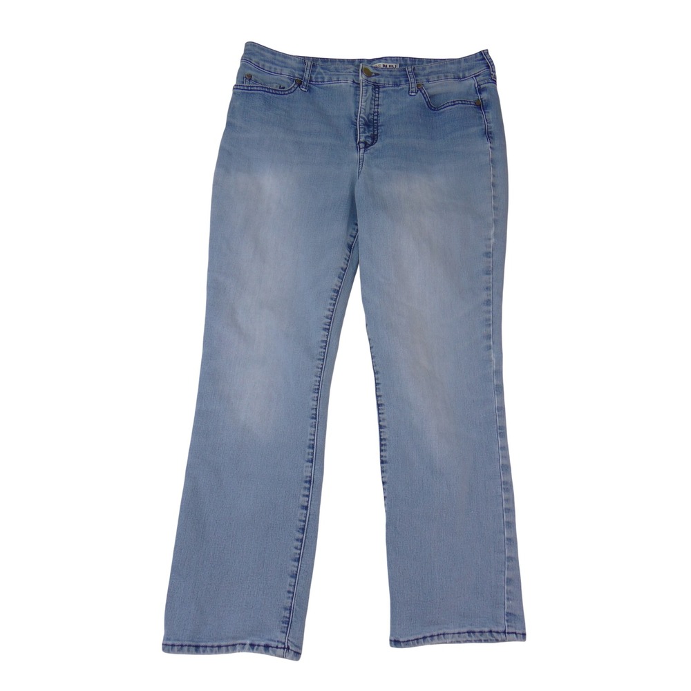 Code Bleu Womens 14PS Light Wash Straight Leg Denim Jeans Blue Petite 3886